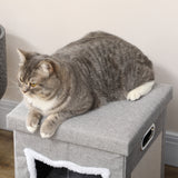 Cat cave, cat house, incl. play ball, washable cushion, 35.5 cm x 35.5 cm x 42.5 cm (9)