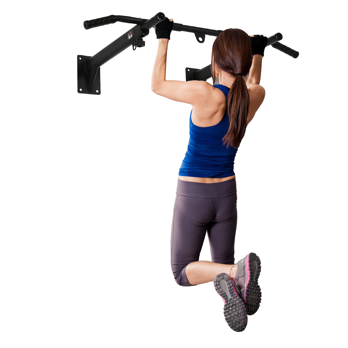 Wall-mounted or ceiling-mounted pull-up bar, load capacity up to 150 kg, multifunctional pull-up bar with (2)