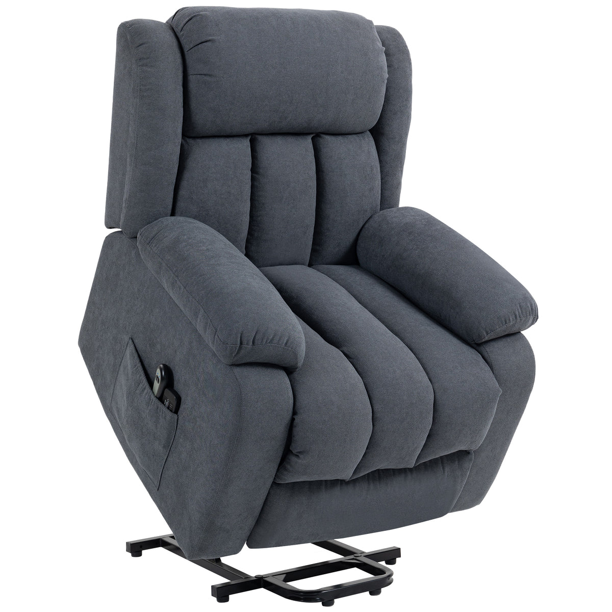 Electric Lift Chair Recliner with Massage Function, Reclining Function, 93x91x103 cm, Dark Gray