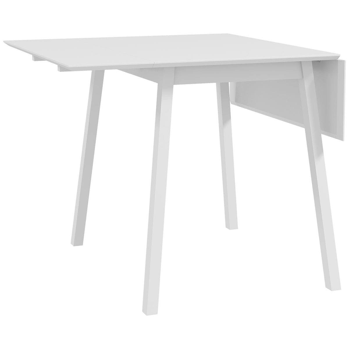 Dining table folding table kitchen table, 2 drop leaves, 110 x 86 x 75 cm, white