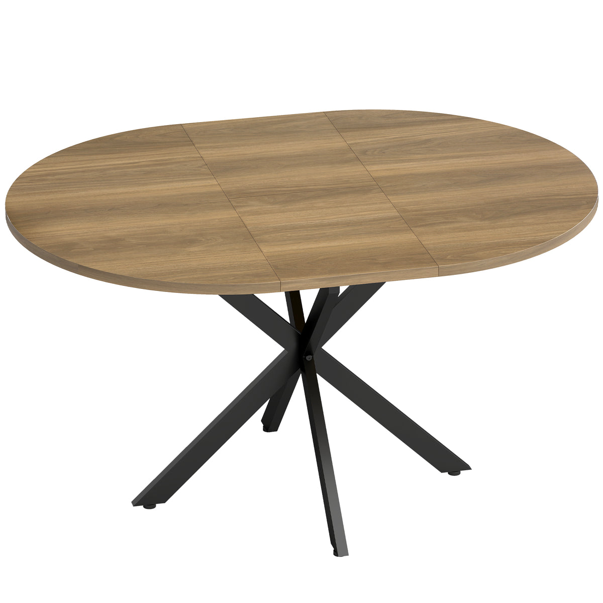 Extendable dining table for 4–6 people, industrial-style kitchen table with spider leg, brown wood look