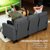 Corner sofa with sleeper function and storage box, L-shaped sofa bed with convertible chaise longue, for (4)