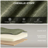 2-seater sofa, small chenille sofa with wingback, thick seat, rubberwood legs, dark green (4)