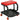 Workshop stool, robust & comfortable, 38x35x37cm, red/black