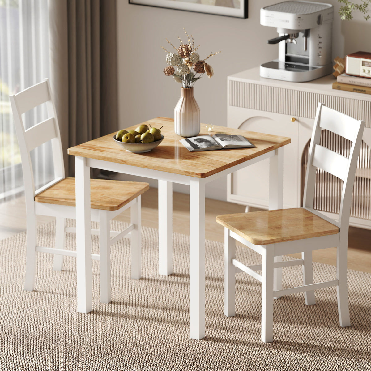 Rubberwood dining table, for up to 4 people, natural wood (2)