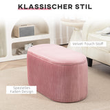 Bench, storage bench, upholstered bench, ottoman, retro design, velvet look, 81 cm x 40 cm x 41 cm, old rose (4)