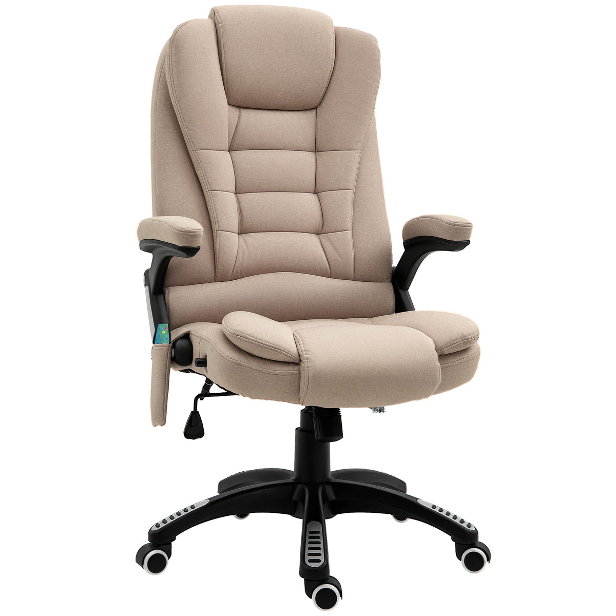 Massage chair with heating function, ergonomic desk chair, height-adjustable, 68L x 72W x 110-120 cm, Brown