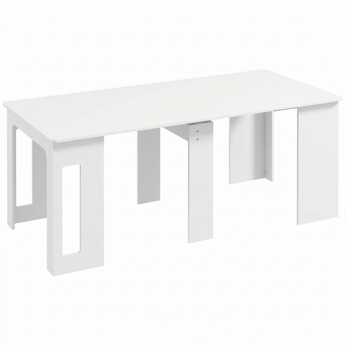 Dining table, folding table, extendable kitchen table, dining room table, chipboard, 60-180 x 85 x 75 cm, white