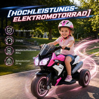 Electric children's motorcycle, lights & sounds, 3 km/h, rechargeable, plastic & metal, pink/white (5)
