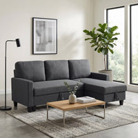 Corner sofa with sleeper function and storage box, L-shaped sofa bed with convertible chaise longue, for (8)