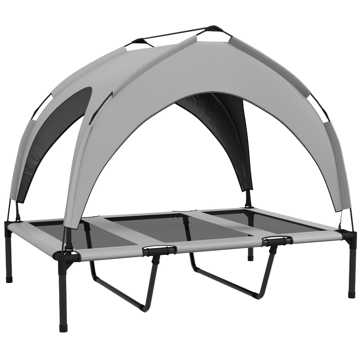Dog bed outdoor dog bed, weather-resistant, raised frame, 106 x 76 x 94 cm, light grey
