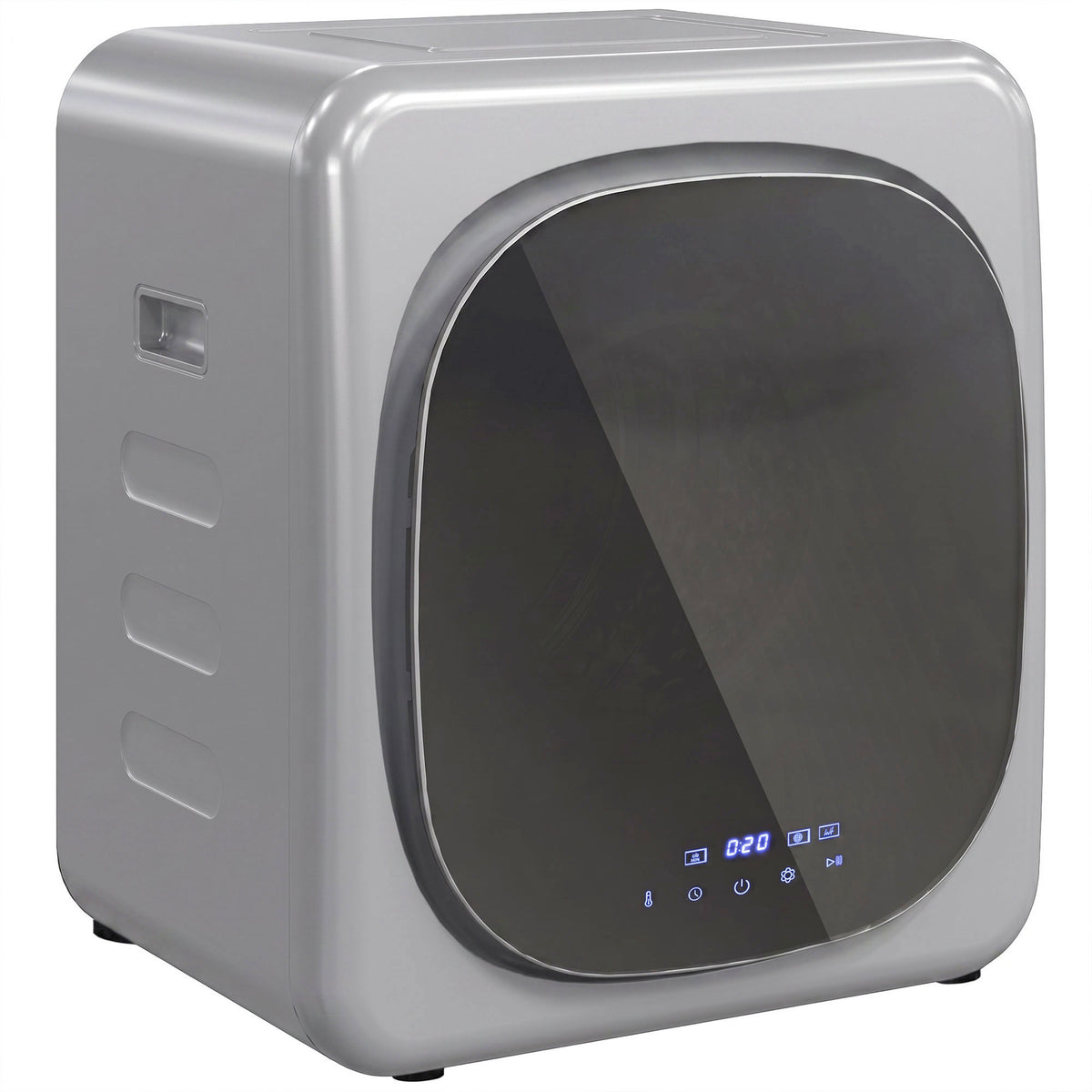 Vented dryer 2.5 kg with smart mode, 800 W compact dryer with stainless steel drum, silver