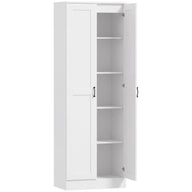 Pantry cabinet 175 cm with storage space, kitchen cabinet with soft-close doors and adjustable shelves, white
