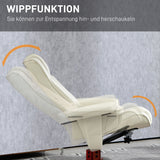Recliner chair with footstool, faux leather, reclining backrest, up to 150 kg, cream white (5)