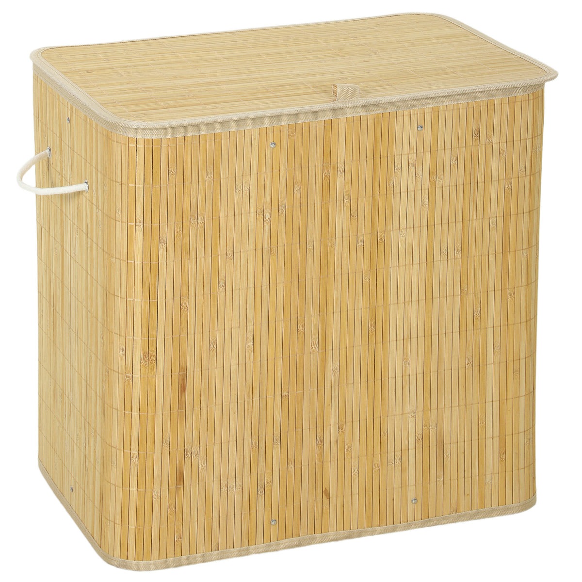 150L Deposit Bottle Collection Bin with Lid, Bamboo Deposit Bottle Organizer with Two Bags for Kitchen