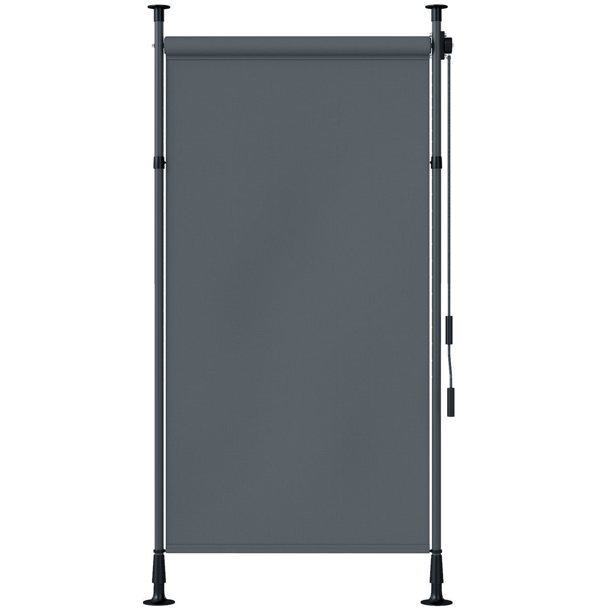 Freestanding awning, adjustable length, installation without drilling, aluminum frame, 1.5 x 2.2-3.1 m, dark