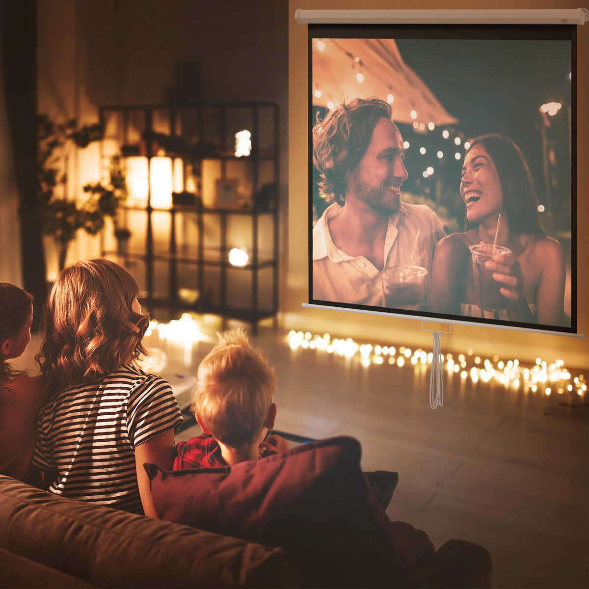 Projector screen 178 x 178 cm 99 inch 1:1 HD 4K projection screen for home cinema office presentations (2)