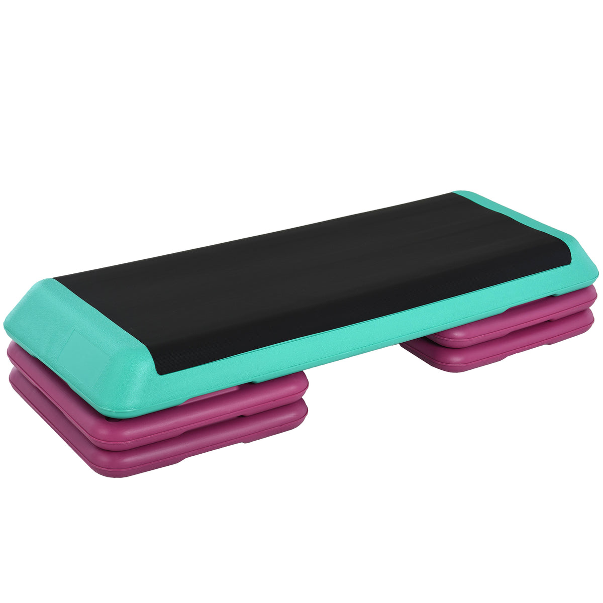 Height-adjustable aerobic step, 3 levels (10/15/20 cm), non-slip step bench for home, gym, office, plastic