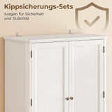 Kitchen cabinet with 4 doors, drawer and adjustable shelves for kitchen, 80 x 39.5 x 186.4 cm white (6)
