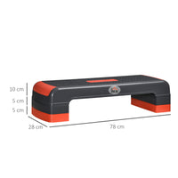 Stepper, height-adjustable aerobic stepper, red + black (3)