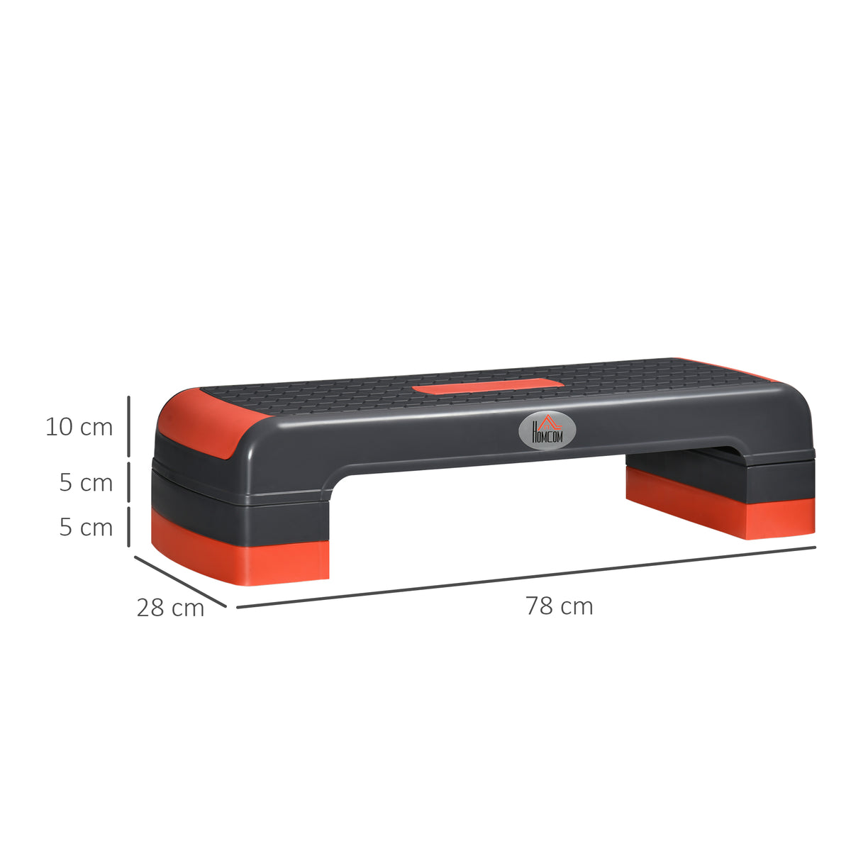 Stepper, height-adjustable aerobic stepper, red + black (3)