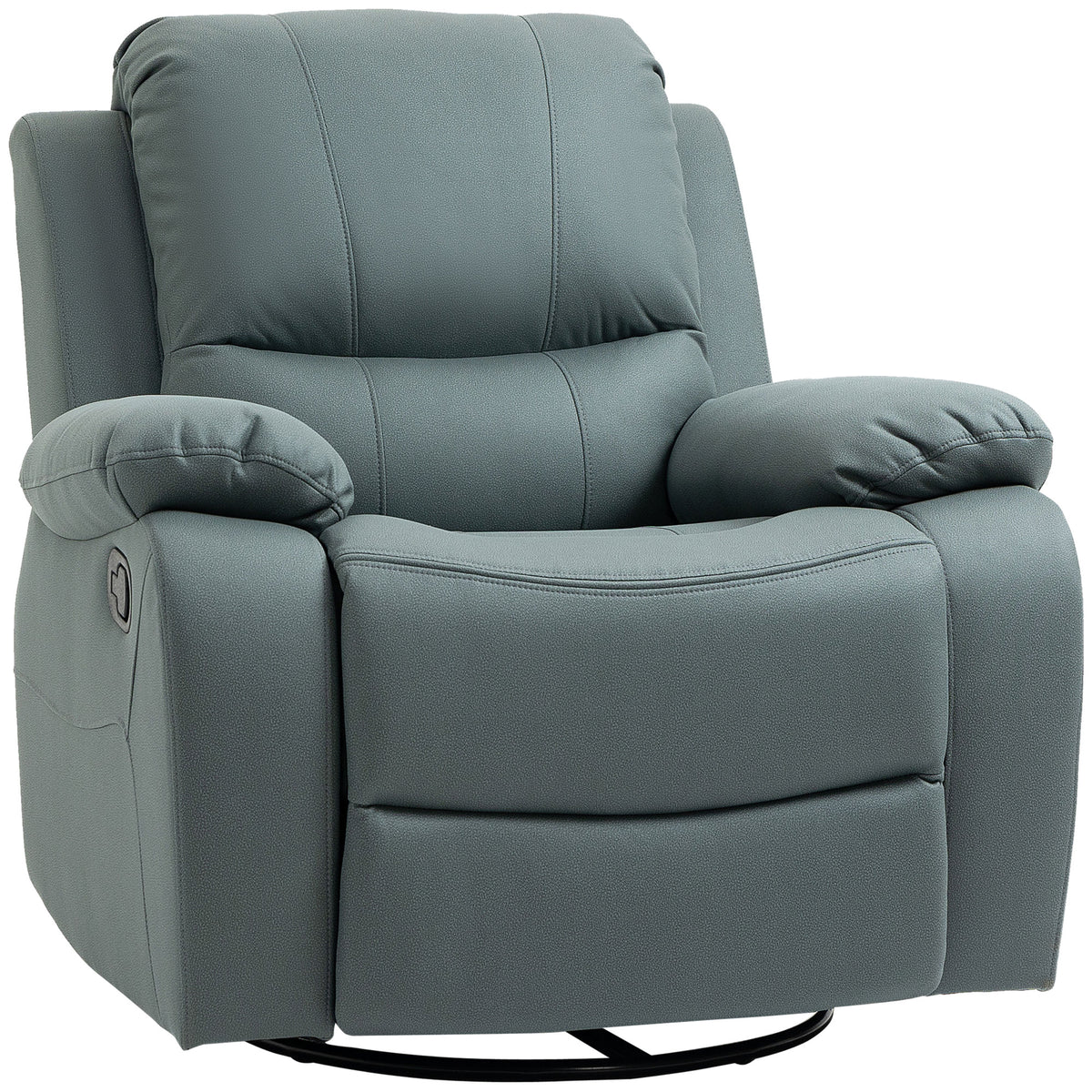 Recliner chair with tilt adjustment up to 135°, 360-degree swivel, 93 cm x 100 cm x 98 cm, steel frame, green