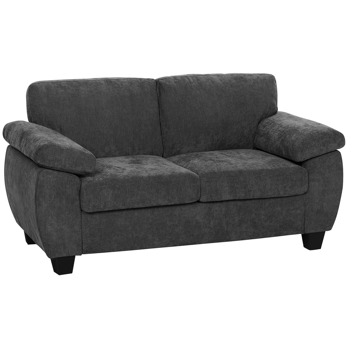 2-seater sofa, 156 cm chenille sofa with thick pocket spring cushions, wide padded armrests, 300 kg load