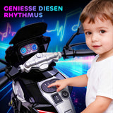 Electric motorcycle for children aged 18-36 months, ride-on vehicle, training wheels, lights, music, plastic (7)