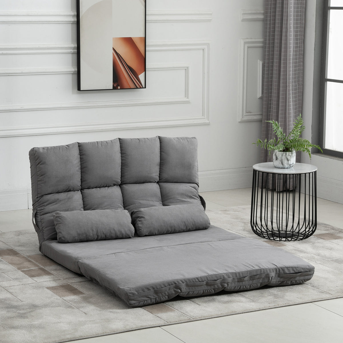 Floor Chair Floor Seat with Reclining Function, Adjustable Backrest, Seat Cushion, Relax Chair for Watching TV (2)