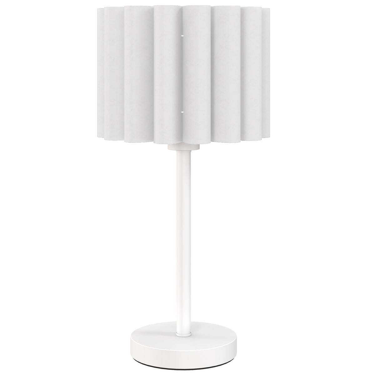 Retro-style table lamp, bedside lamp, plastic shade, push-button switch, white
