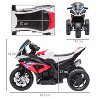 Children's motorcycle, electric motorcycle, headlights, 3 music modes, for children 1.5-5 years old, red, 82.5 x (3)