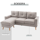 3-seater corner sofa, linen look, reversible chaise longue, 193x136x85 cm, light grey (6)