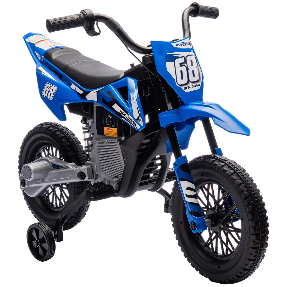 Electric motorcycle for children, 12V kids' motorcycle with music, children's vehicle with training wheels, 3-6