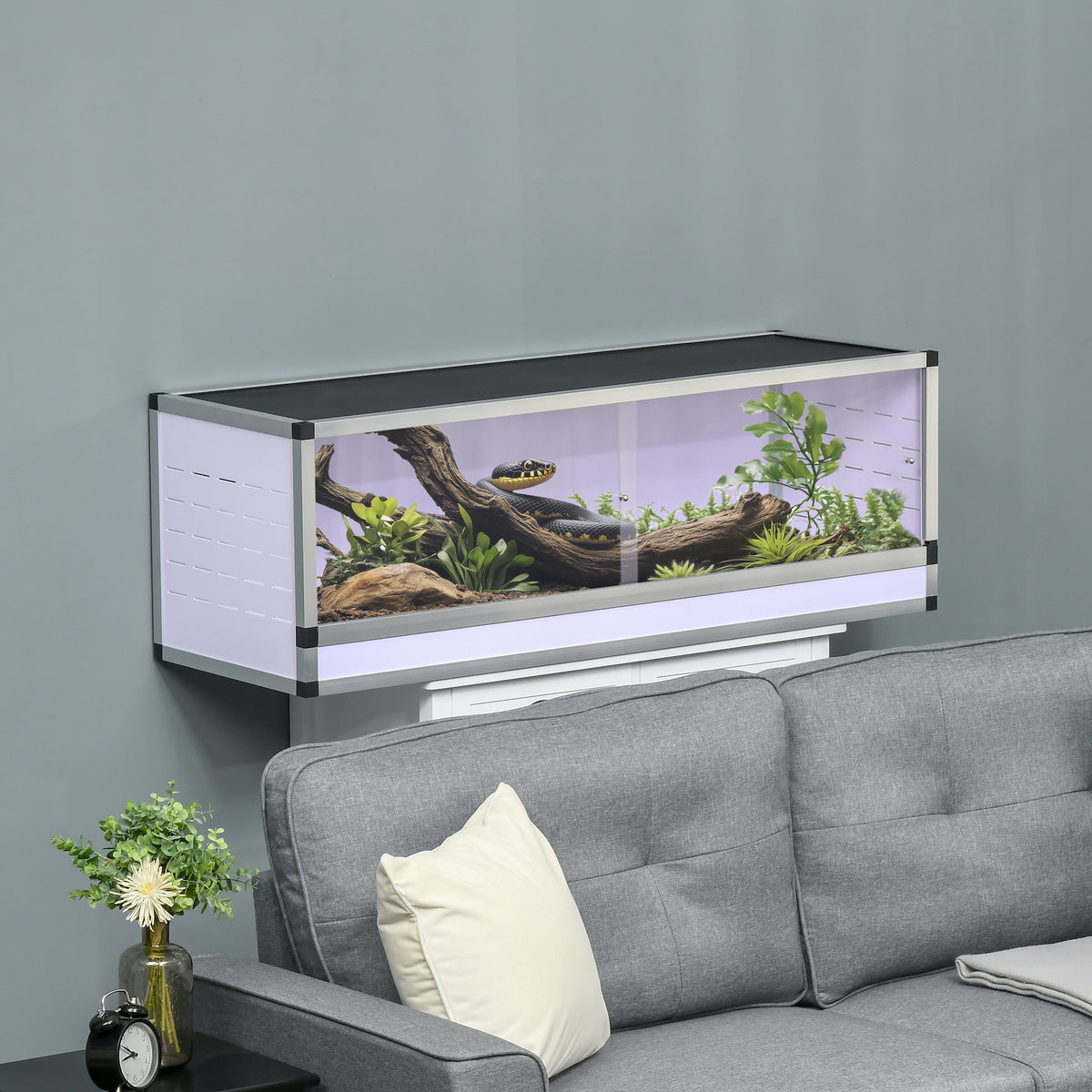 Aluminum terrarium for reptiles, amphibians, and arachnids, reptile breeding box, mesh terrarium (2)