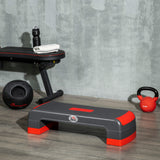 Stepper, height-adjustable aerobic stepper, red + black (2)