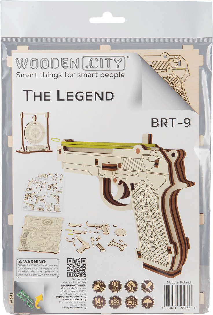 Holz-3D-Puzzle – Pistole The Legend BRT-9 – Produktabbildung 2