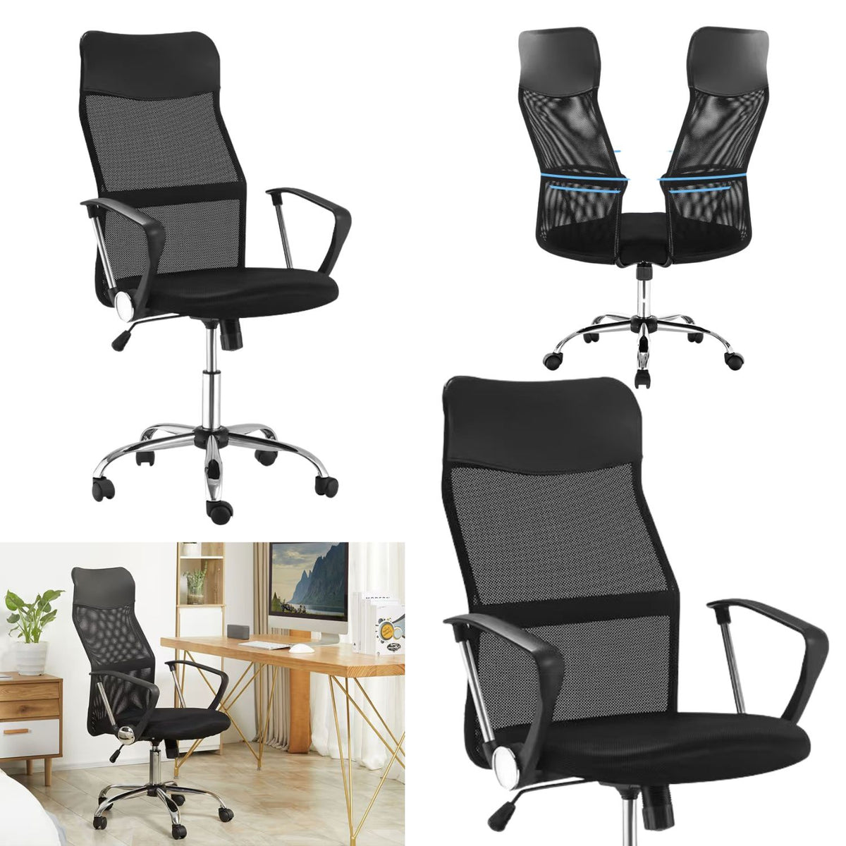ErgoLux Pro Mesh – ergonomischer Drehstuhl fürs Büro zum Arbeiten und Lernen – Produktabbildung 2