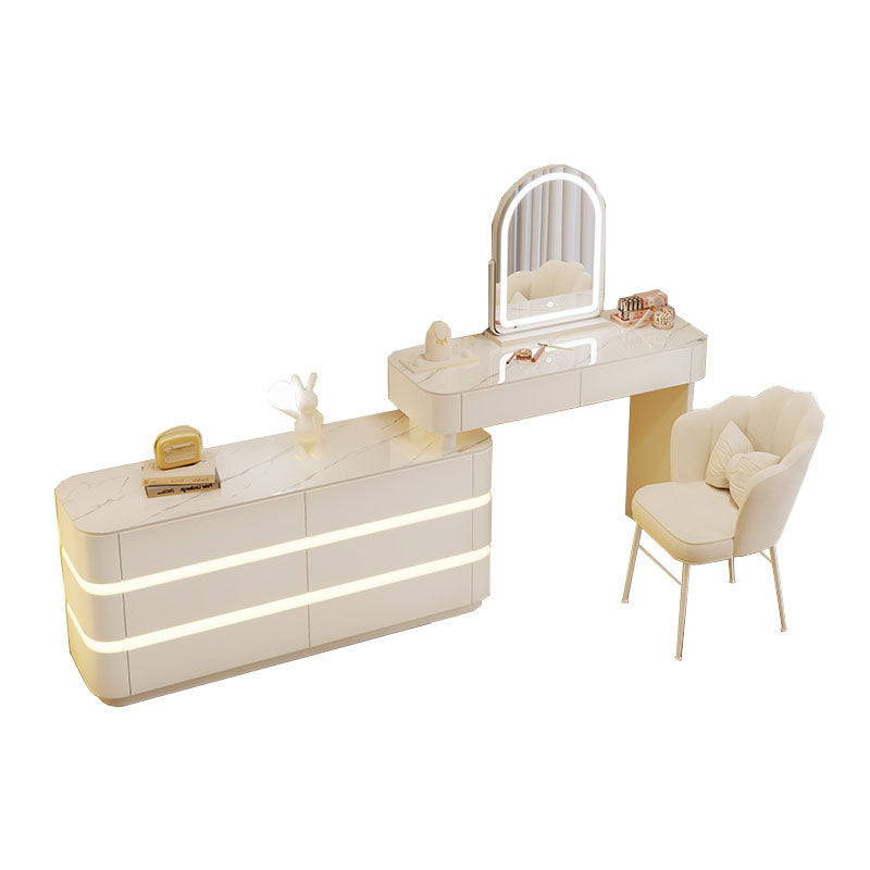 LED-Schminktisch Olga – Weiß – 80 cm Tischplatte