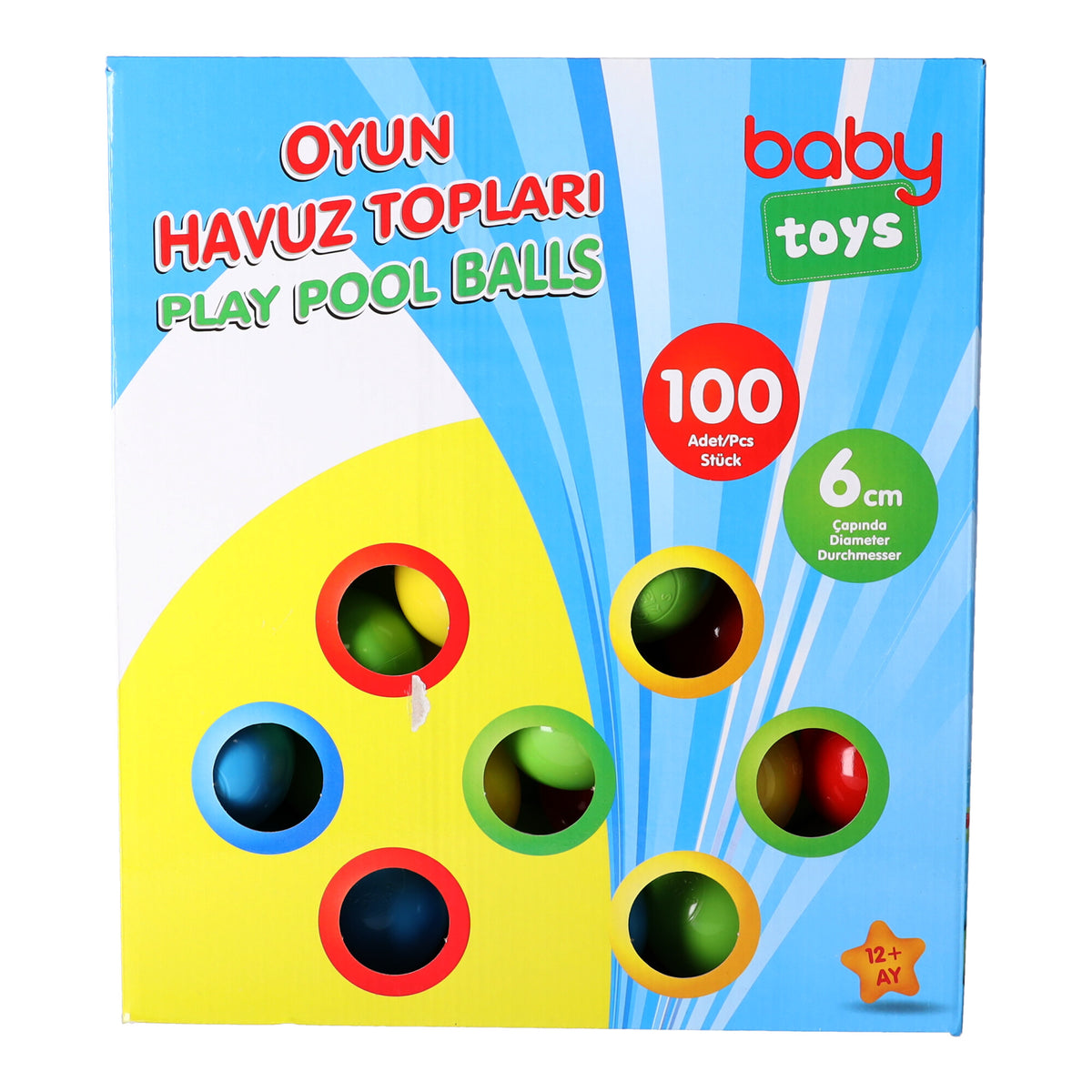 Set mit bunten Bällebad-Bällen, 100 Stück, Pilsan