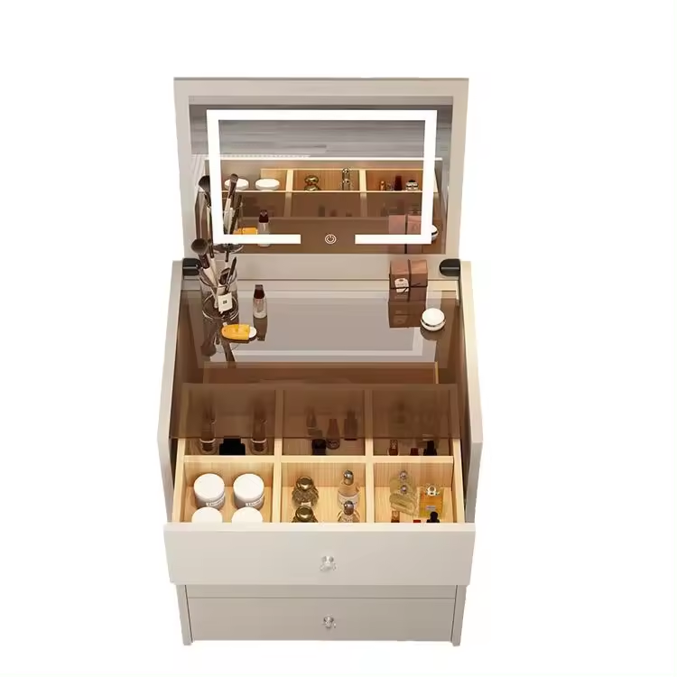 Moderner SMART Schminktisch-Nachttisch 50 cm - Weiß – Produktabbildung 2