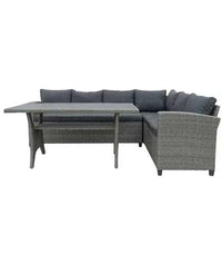 Gartenmöbel-Set Komplettset für die Terrasse Ecklounge Polyrattan + Tisch – Produktabbildung 4