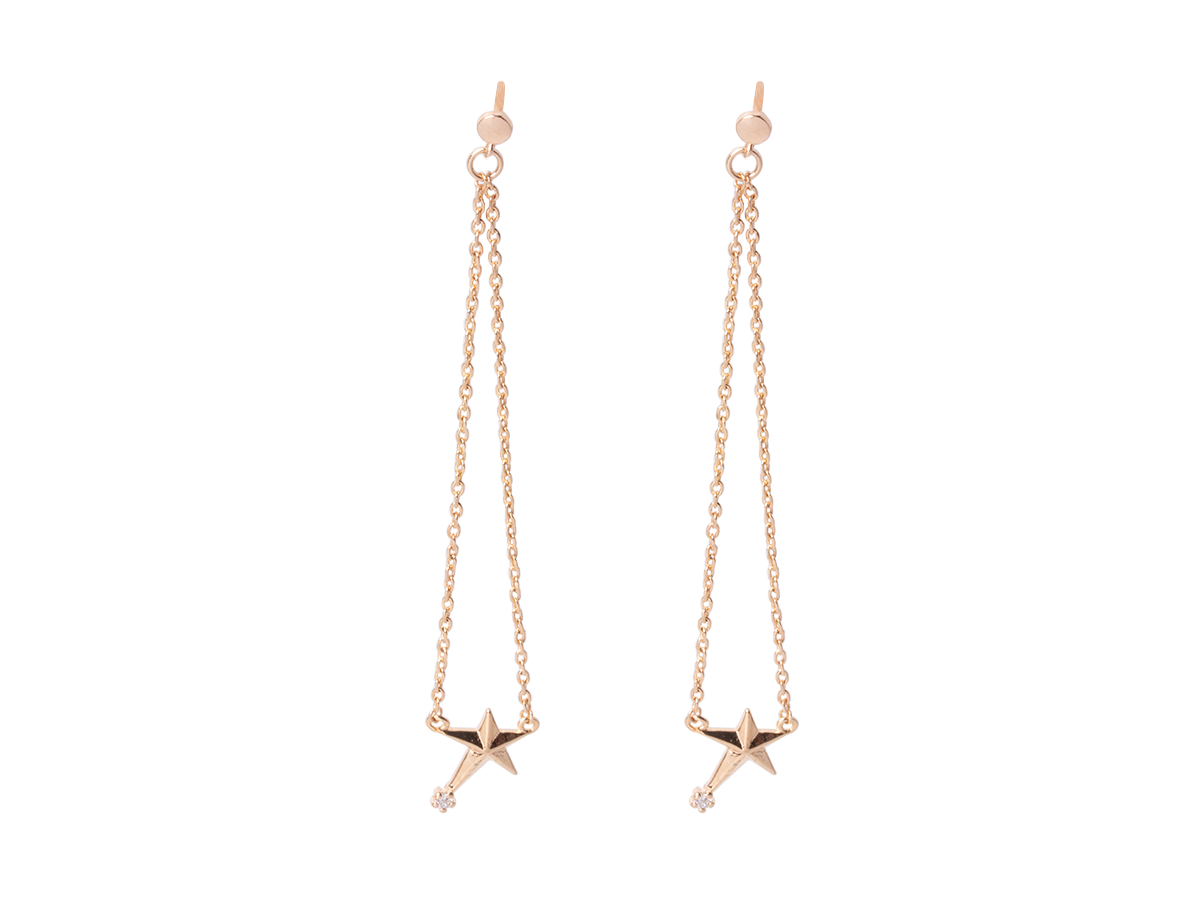 Hängende Xuping-Ohrringe mit Sternen - gold