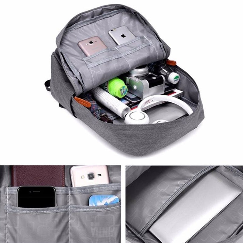 Schulrucksack für Schüler und Studenten – hellgrau – Produktabbildung 8