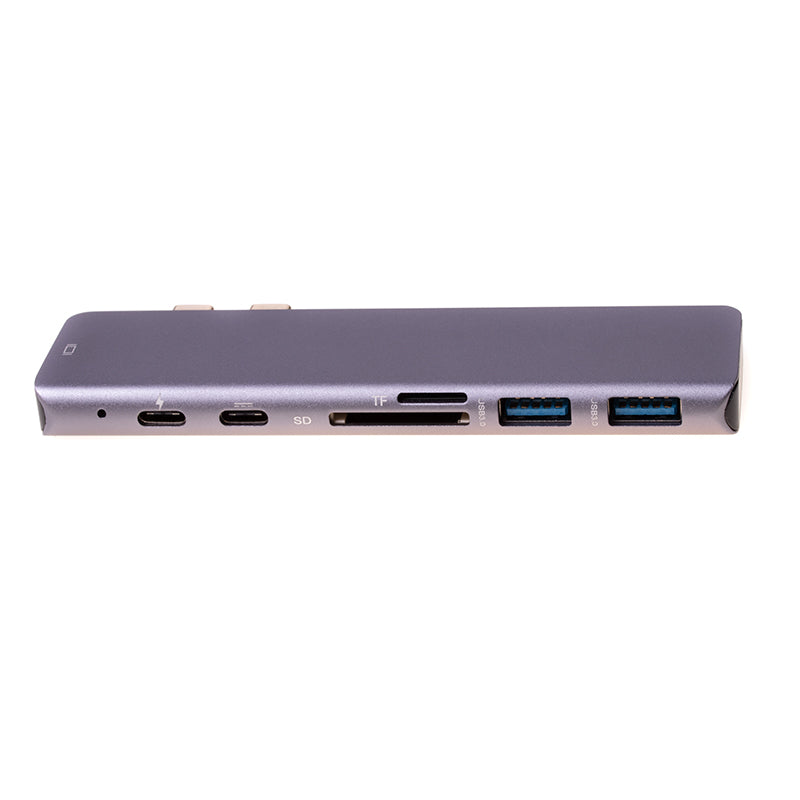 Adapter 7in1 HUB USB-C HDMI 4K SD für Macbook Pro / Air – Grau – Produktabbildung 5