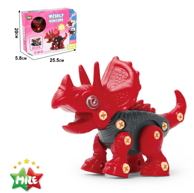 DIY-Bausatz zum Zusammenbauen – Fröhlicher Triceratops