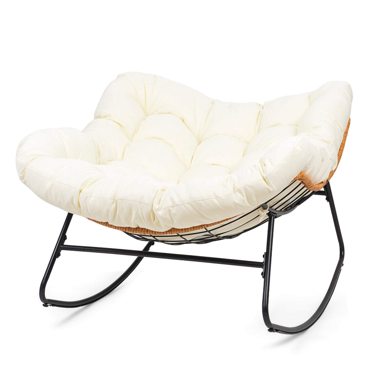 Skandinavischer XL-Schaukelsessel in Ei-Form – Beige