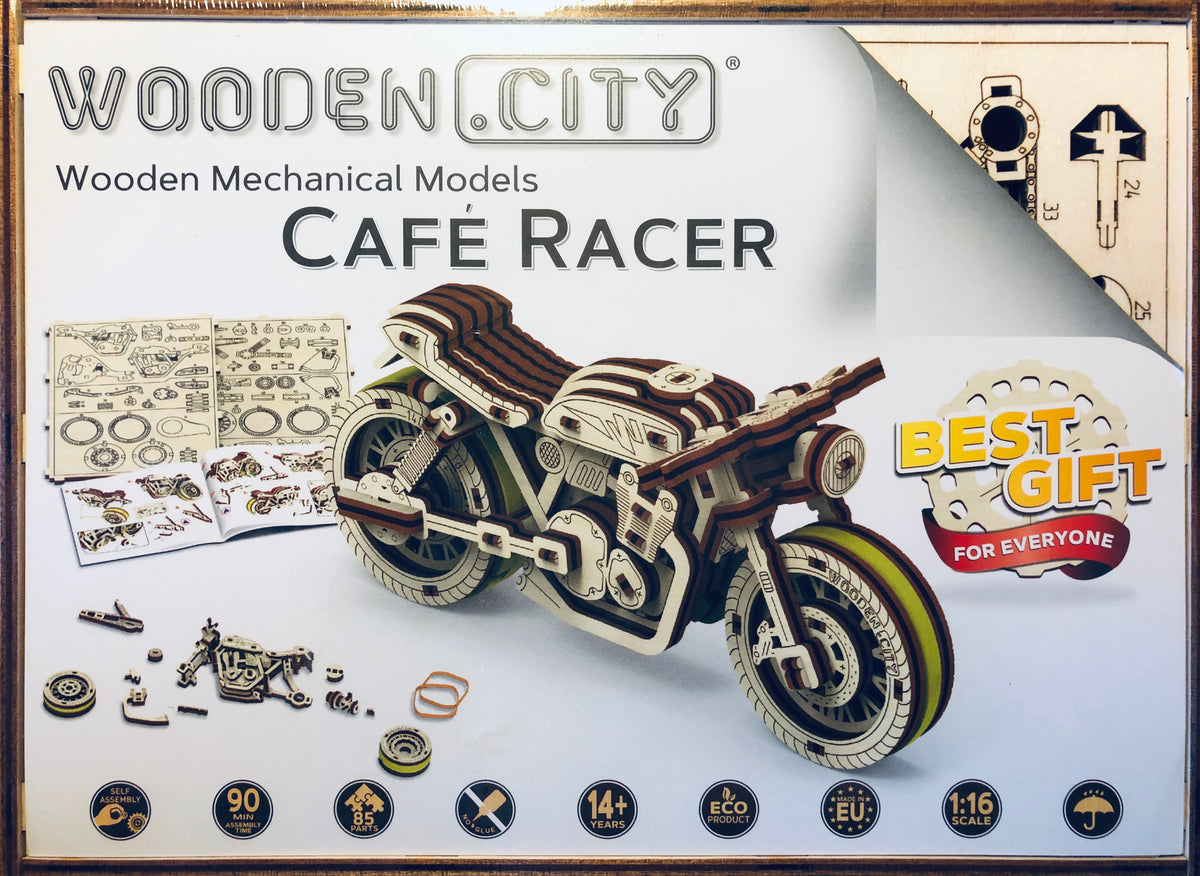 3D-Holzpuzzle – Cafe-Racer-Motorrad