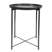 Runder Metalltisch im Loft-Stil – schwarz
