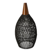 Rustikale Rattan-Pendelleuchte – 25cm (schwarze Farbe) – Produktabbildung 10