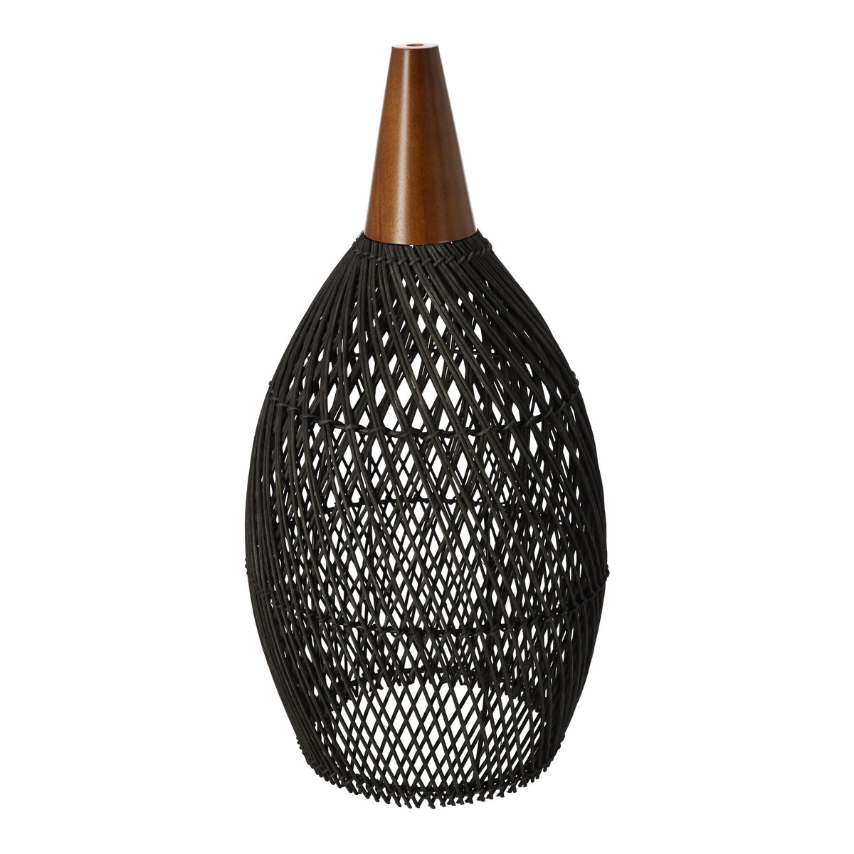 Rustikale Rattan-Pendelleuchte – 25cm (schwarze Farbe) – Produktabbildung 10